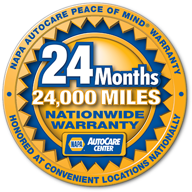 NAPA 24 Months / 24k Miles Warranty badge